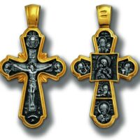 Cruce din argint aurit cu Iisus Hristos
